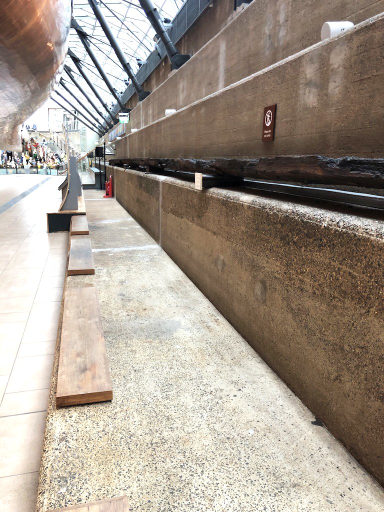 The Cutty Sark’s Rock Elm Plank, prior to installation of custom-made protective barriers. The Cutty Sark’s Rock Elm Plank, prior to installation of custom-made protective barriers.
